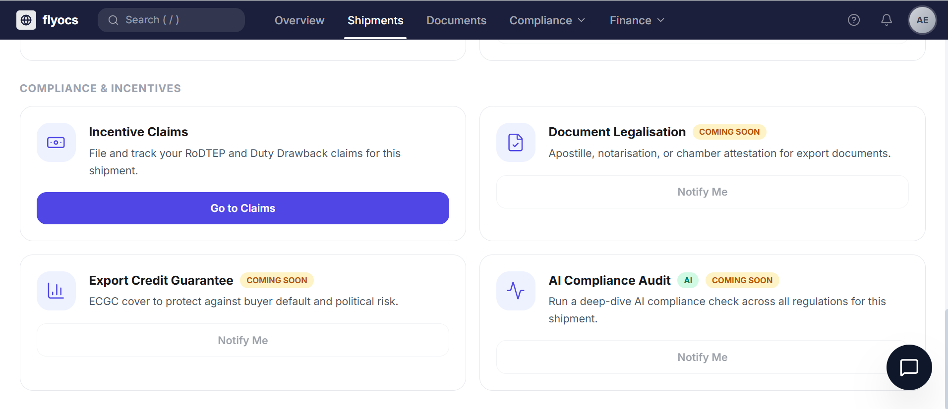 Post-shipment compliance tracker — BRC, FIRC, IGST refund, FEMA obligations
